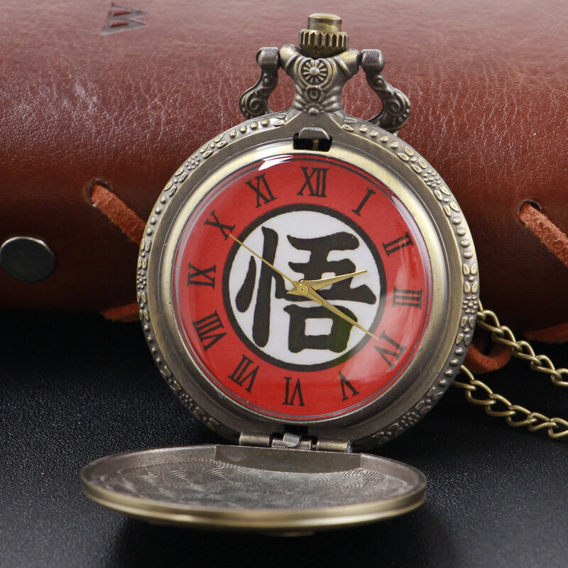 Reloj de bolsillo de cuarzo para hombre y mujer, cronógrafo clásico de bronce con colgante de collar Vintage de Wukong Monkey Character, el mejor regalo de Festival