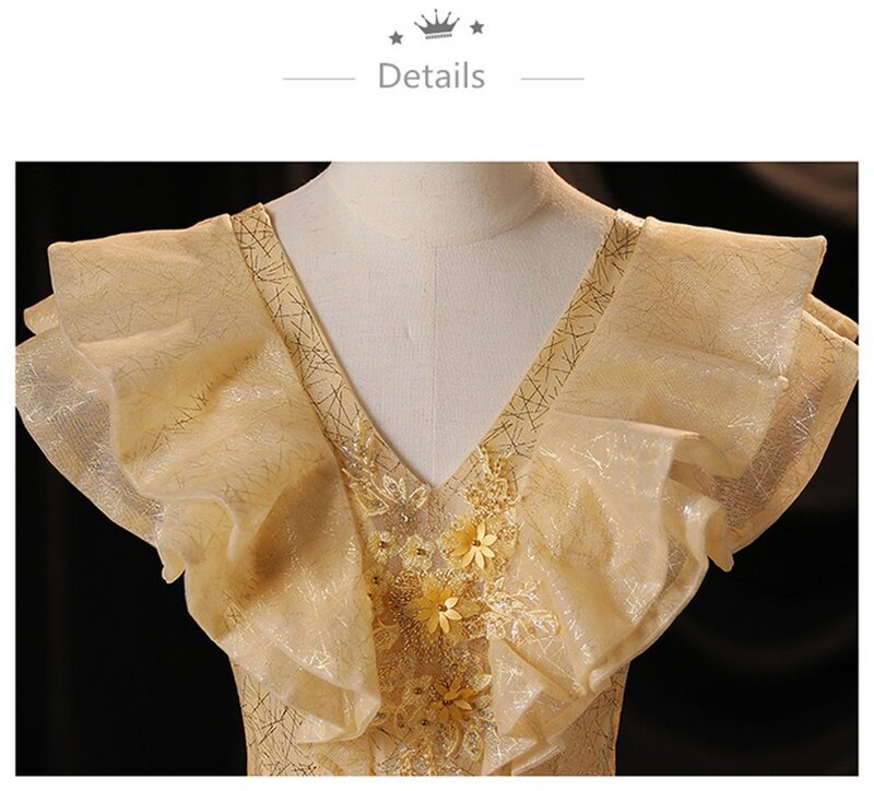 Glitter Sequins Ball Gown Prom Dress 3D Flower Appliqued Beads Evening Dress Ruffles Short Sleeves Homecoming Robe De Mariée
