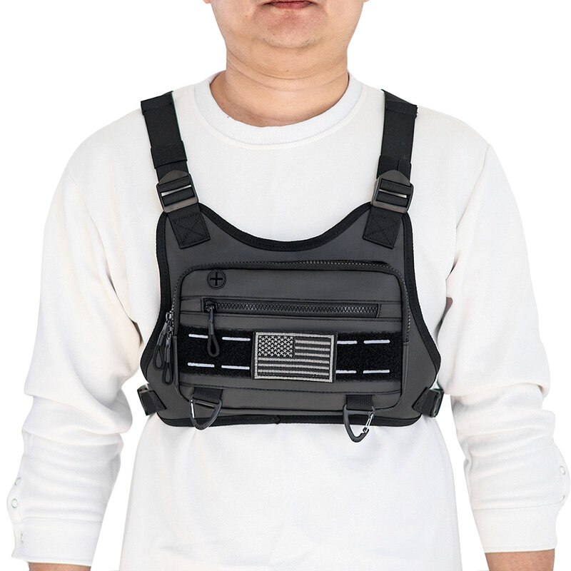 Unisex Sports Peito Bag com alças ajustáveis, Leve Front Vest Bag, Grande capacidade, Outdoor Ciclismo Escalada Bag