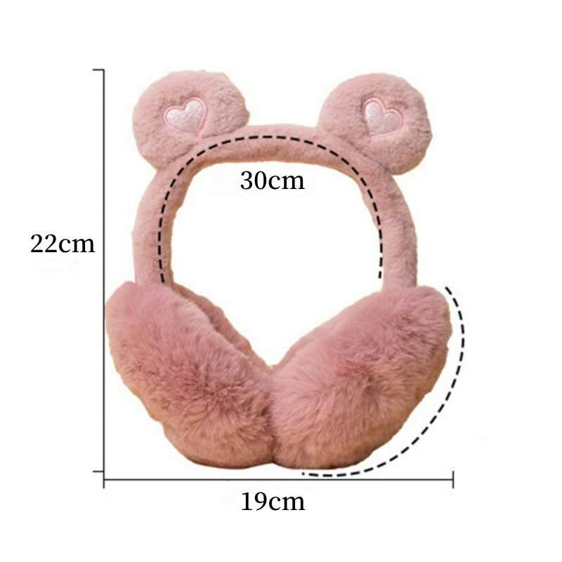 Winter Warm Cute Bear Ears Earmuffs for Women Girls Plush Soft Thickened Outdoor Ear Protectors Cold-proof Foldable Earflaps
