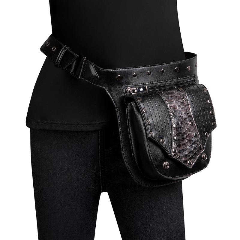 حقيبة كتف للنساء بتصميم مميز من Chikage بتصميم Steampunk حقيبة هاتف على الطراز الأوروبي الأمريكي Y2K حقيبة إبداعية حقيبة فاني للرجال