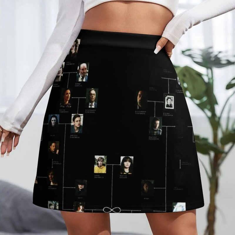 Dark Netflix-minifalda completa de árbol familiar, minifalda corta sexy, vestido
