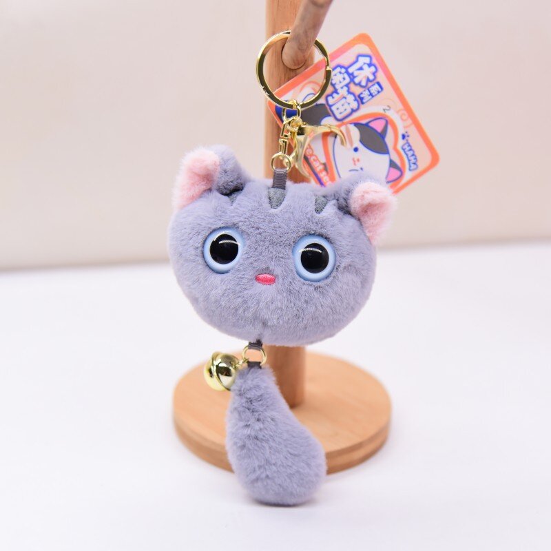 New 12cm Cartoon Cats Plush Toys Pendant Kawaii Super Cute Cat Stuffed Animal Plush Keychain Kids Bag Charm Doll Children's Gift