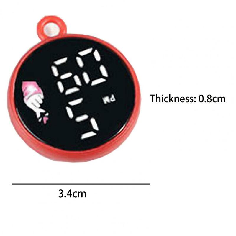 Mini montre numérique LED avec trou de confrontation pour enfants, cadran rond, pendentif porte-clés étudiant, petits cadeaux