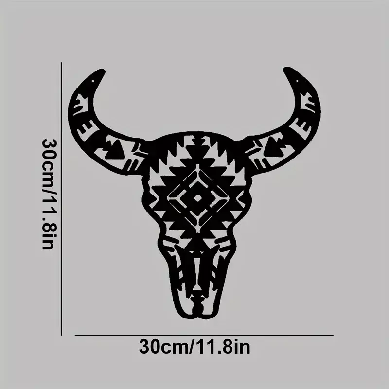CIFBUY Deco Cow Skull Metal Wall Art Metal Home Interior Decoration Home Office soggiorno Wall Hangings Iron Art Wall stawett