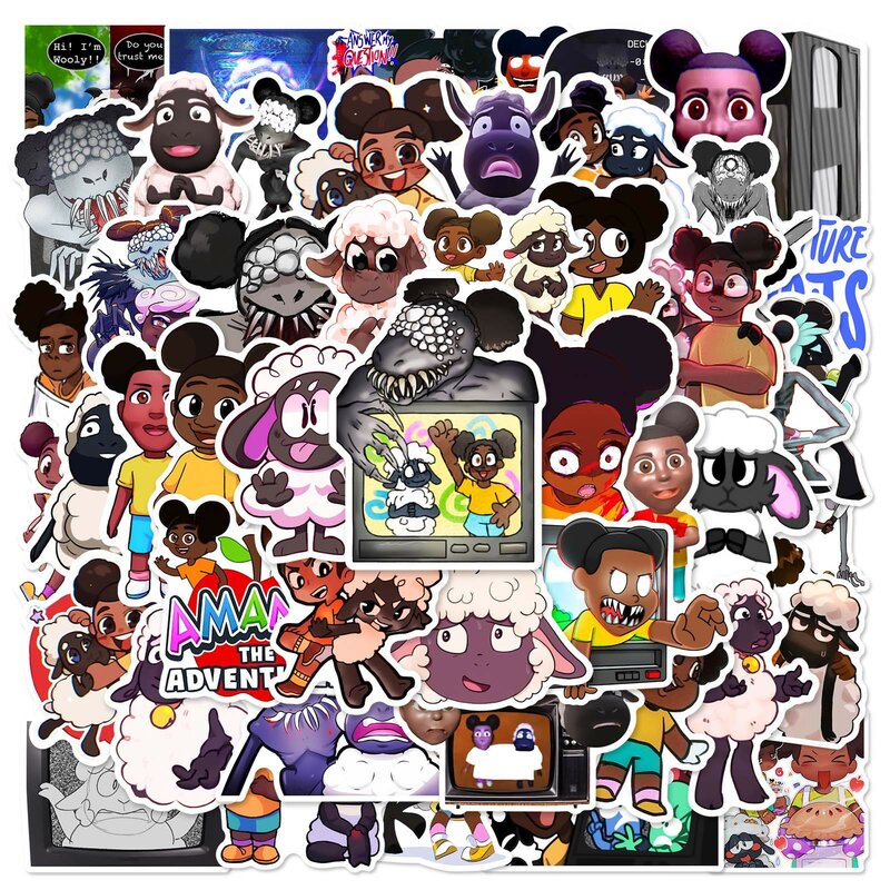 50 buah stiker grafiti seri permainan horor cocok untuk helm Laptop Dekorasi Desktop mainan stiker DIY grosir
