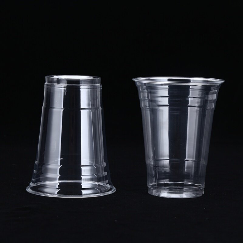 Prodotto personalizzato bicchiere di plastica usa e getta per animali domestici con coperchi piatti tazze con stampa personalizzata per caffè ghiacciato, frullato, Soda, Cocktai