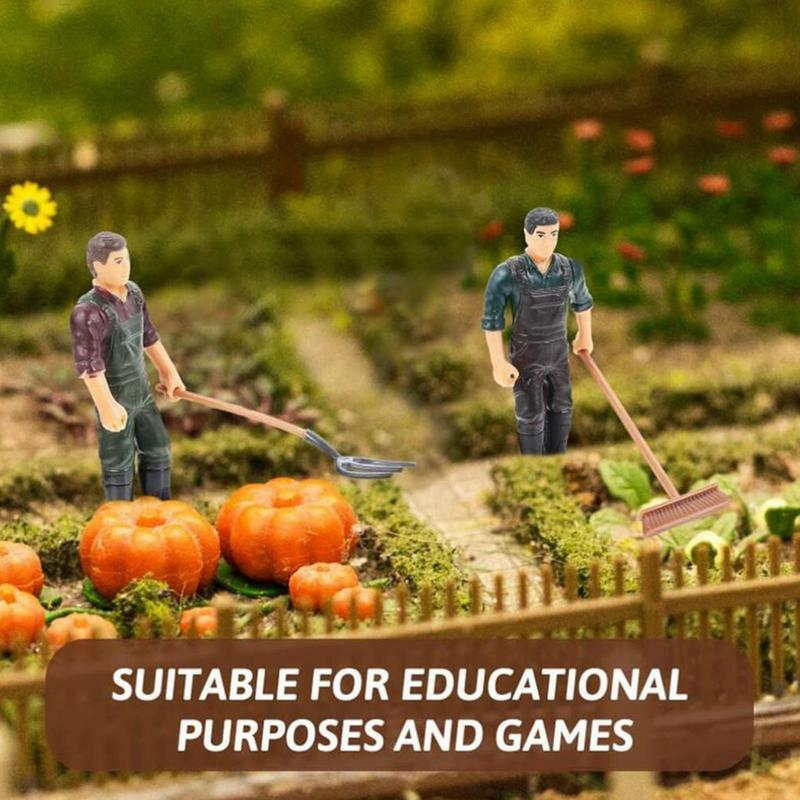 Farm Toys 12pcs Farmers Models Playset Farm Accessories Model Sensory Fun For Kids Early Education Figurines For Boys Girls