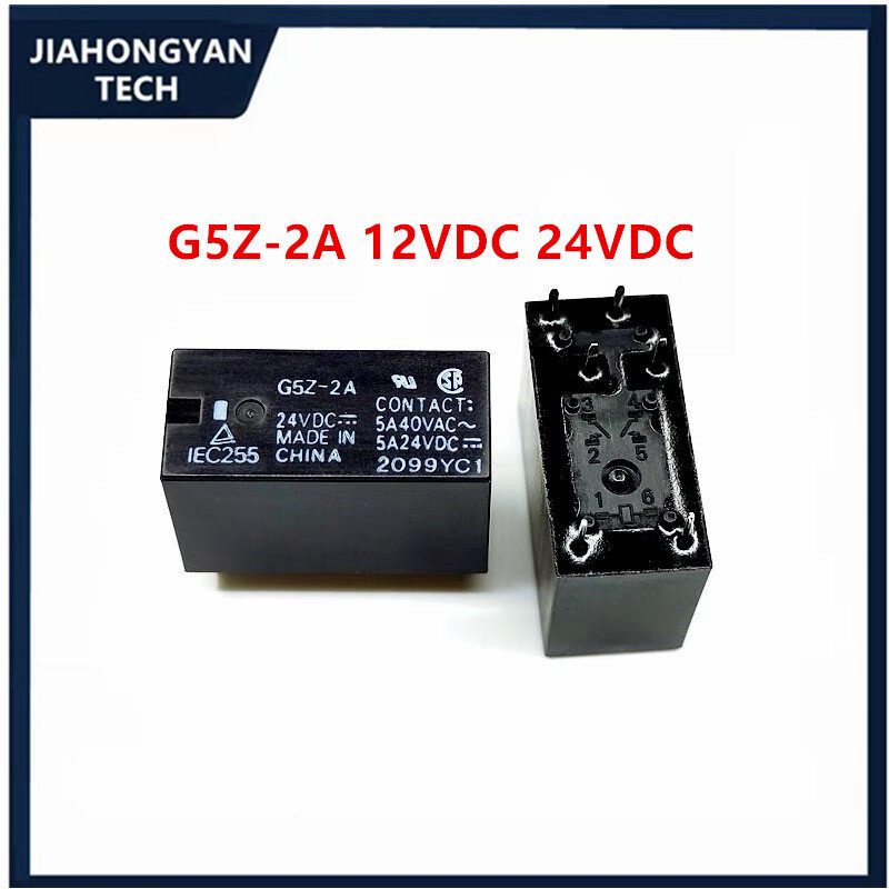 5pcs original relais G5Z-2A 12vdc 24vdc 6 pin 5a G5Z-2A dc12 24v