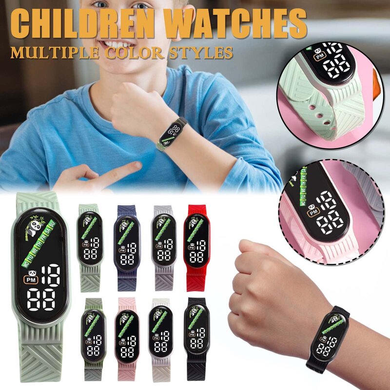 Cartoon Watch With Display Week Number Time Bracelet Suitable For Students And Children Bracelet Watch Cute Panda Student Watch