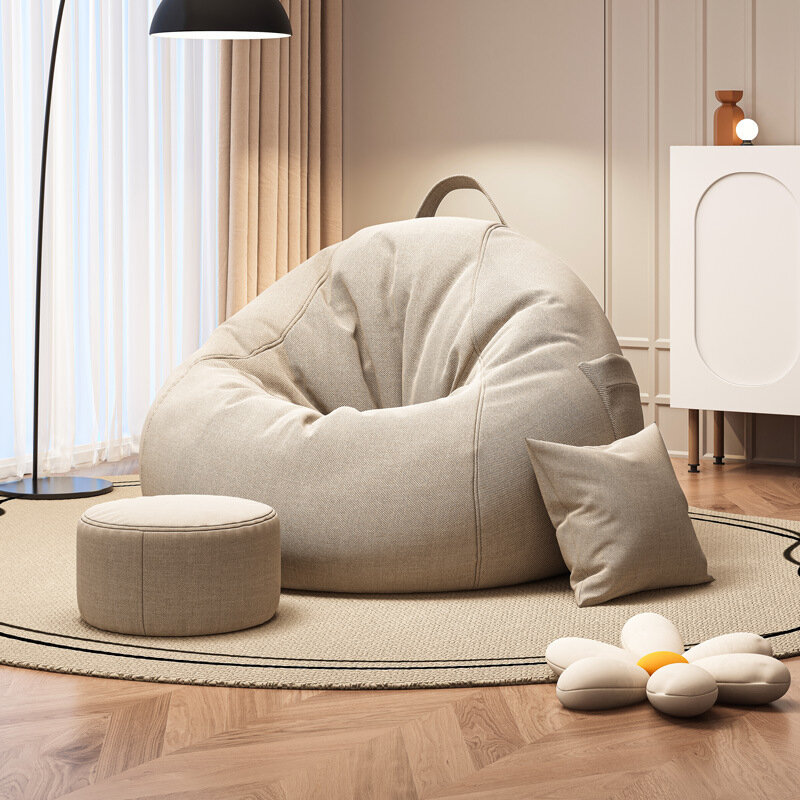 Sofás de tela de lino sin relleno, funda de puff Gigante, tumbona, asiento, PUF, Tatami, ZH19-4999-Custom
