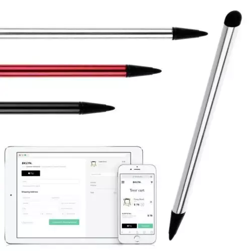 Caneta portátil 2 em 1 para telefone e tablet, caneta para tela sensível ao toque, para iphone, ipad, samsung, laptop