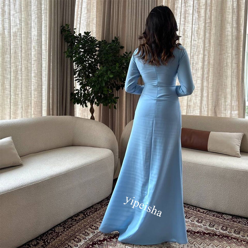 Ballkleid Saudi-Arabien Charme use Rüschen Hochzeits feier Scheide hoher Kragen maßge schneiderte Anlass Kleid Midi Kleider