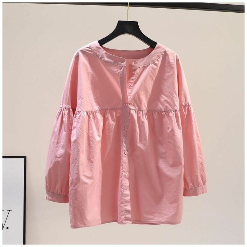 Reines Baumwoll hemd Damen koreanische Version Frühling/Sommer neues Damen hemd modisches und vielseitiges Temperament Cardigan Top