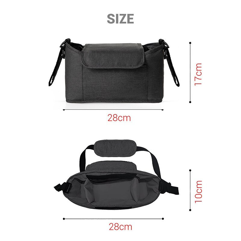 Stroller Bag Mommy Bag Baby Diaper bag Stroller Accessories Large Capacity Outdoor Travel Nappy Water Cup Holder