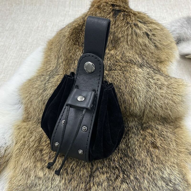 حقيبة خصر محمولة عتيقة ، تصميم برباط ، محفظة عملات فايكنغ من القرون الوسطى ، حزام شماعات ، جودة عالية
