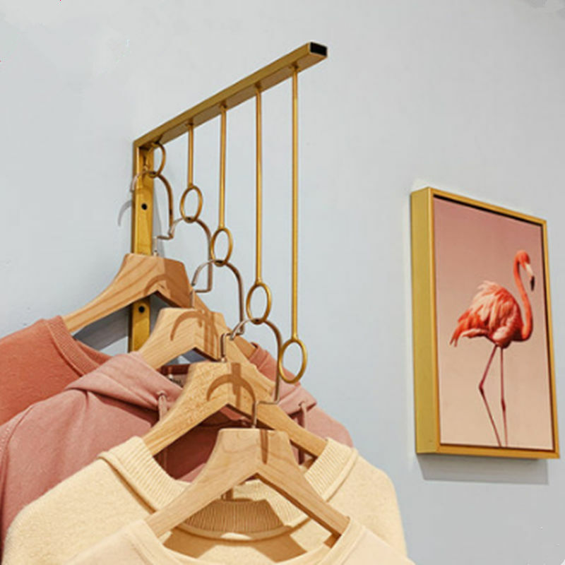 Fashion Iron Art Shelf Underwear Organizer Clothing Selling Store Hangers Garment Show Display Rack Save Space Cloakroom Storage