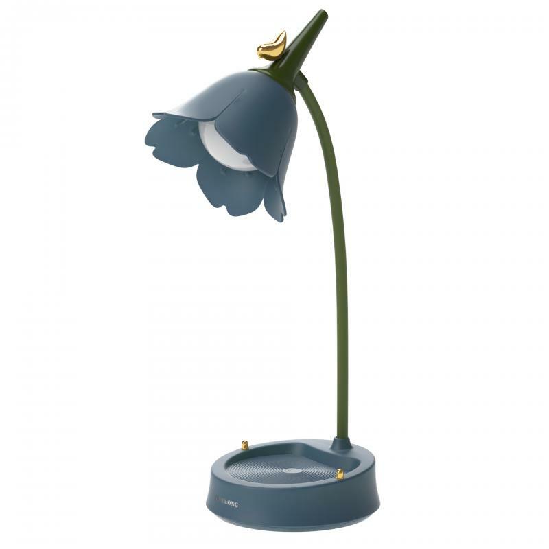 아이 램프, 창의적인 충전식 꽃 책상 램프, LED 눈 보호 터치 센서 테이블 램프, 조도 조절 침대 옆 램프