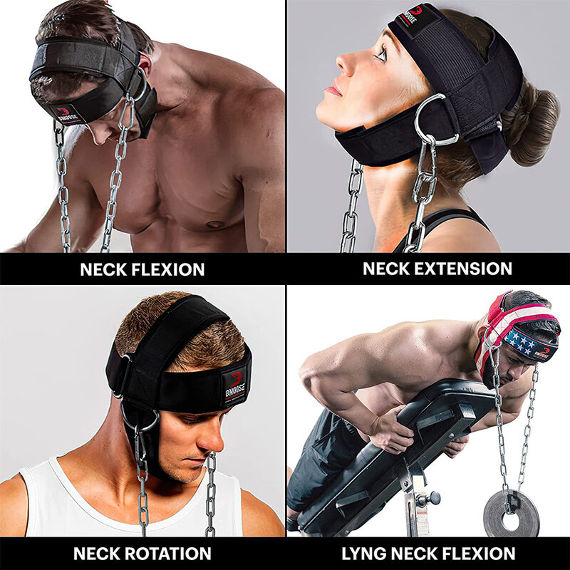 سلسلة حديد الرأس والرقبة مع غطاء رأس ، مدرب العضلات ، تدريب قوة وزن الكتف ، قبعة الرأس والرقبة ، قبعة التدريب
