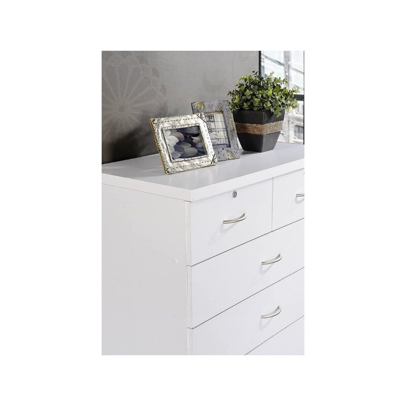 7 Drawer Wood Dresser for Bedroom, 31.5 Inch Wide Chest of Drawers, with 2 Locks on The Top Drawers, Storage Organization
