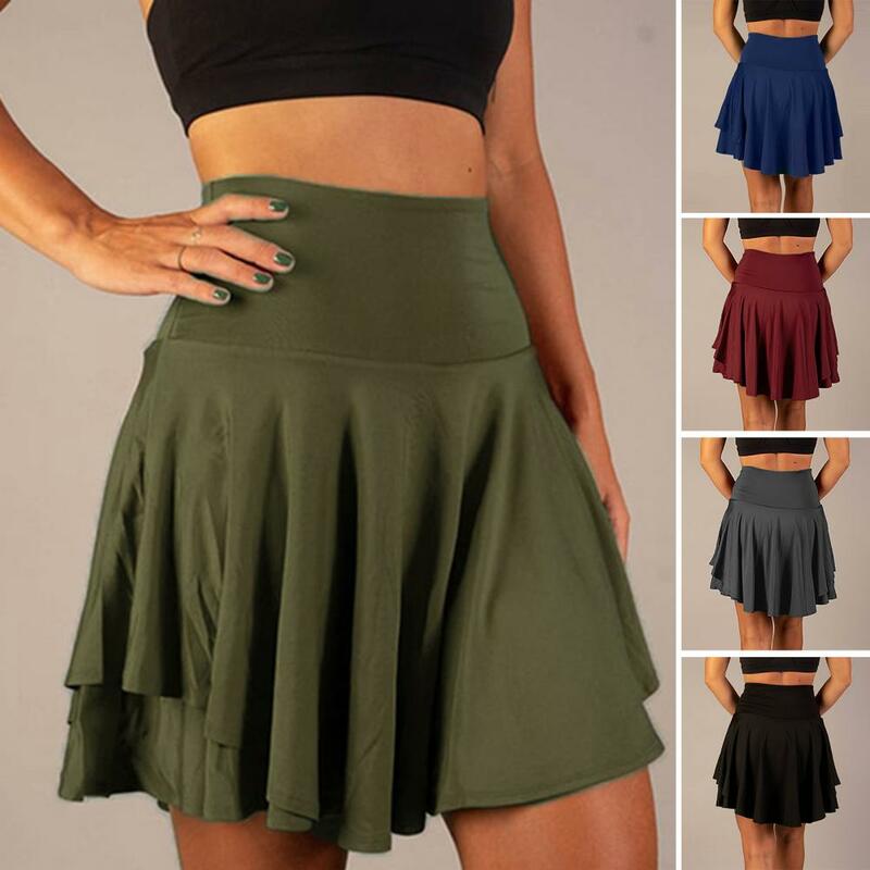 Stylish Anti-exposure Above Knee Length Inner Lining Women Sports Skirt Tummy Control Women Mini Skirt Female Clothes