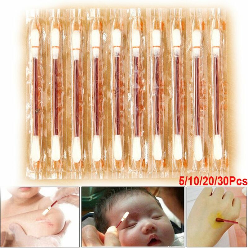 5/10/20/30PCS Family essential Climbing Aid Wound treatment Disposable Swab Disinfected  Medical Iodine Cotton Stick