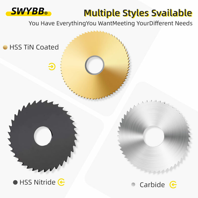 Saw Blade Circular MIlling Cutting Tool CNC Slot Machining Carbide HSS TiN Black Coating 40 60 63 75mm Slitting Metal Steel