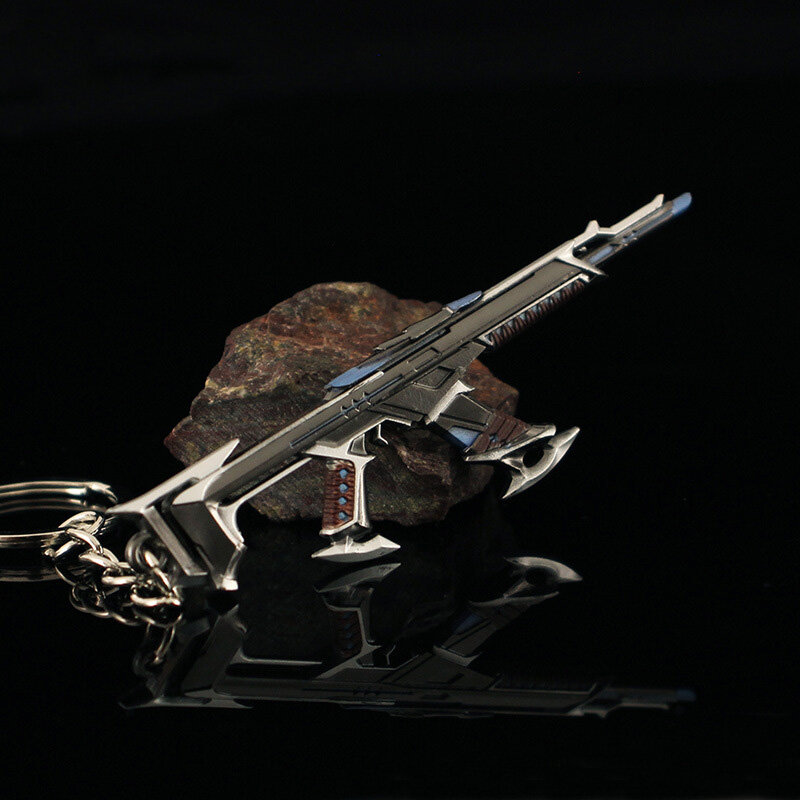 9cm Valorant Melee Reaver senjata Model gantungan kunci untuk pria Kuronami koleksi Vandal logam Enamel kunci penggemar tas mobil perhiasan