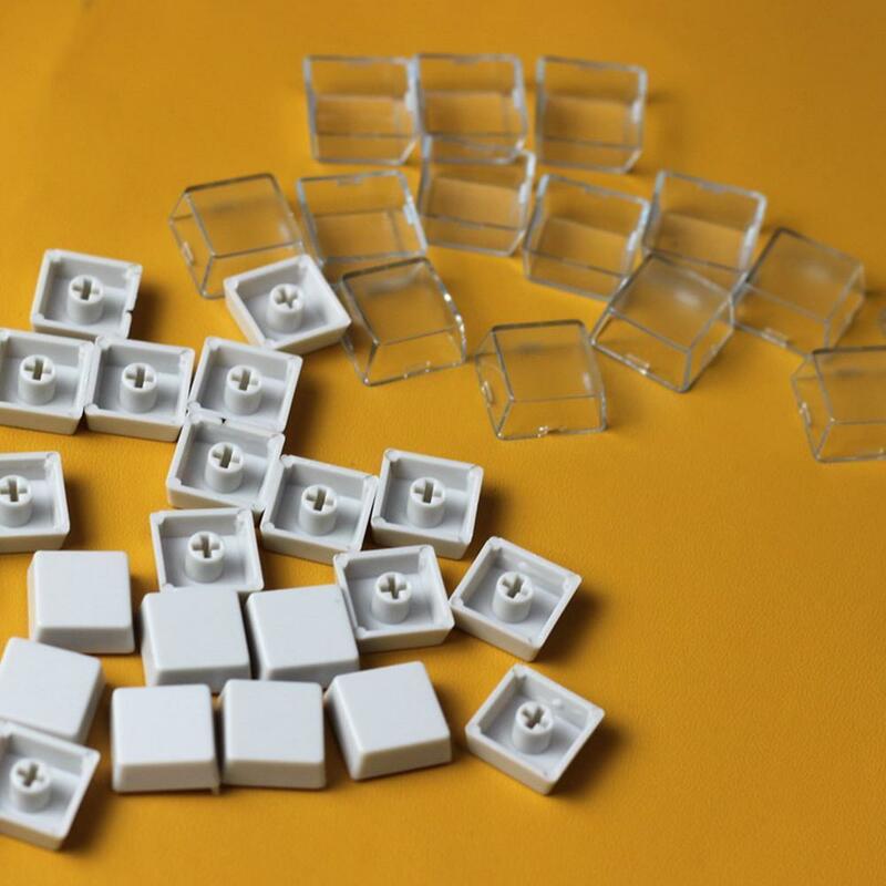 Cubierta transparente para teclado mecánico, cubierta extraíble de doble capa con botones grises, 1/10/piezas