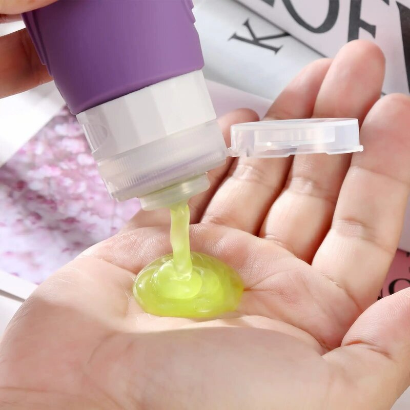 4 teil/satz silikon reise utensilien kosmetik flaschen quetschen behälter auslaufs ichere nachfüllbare flasche für shampoo conditioner