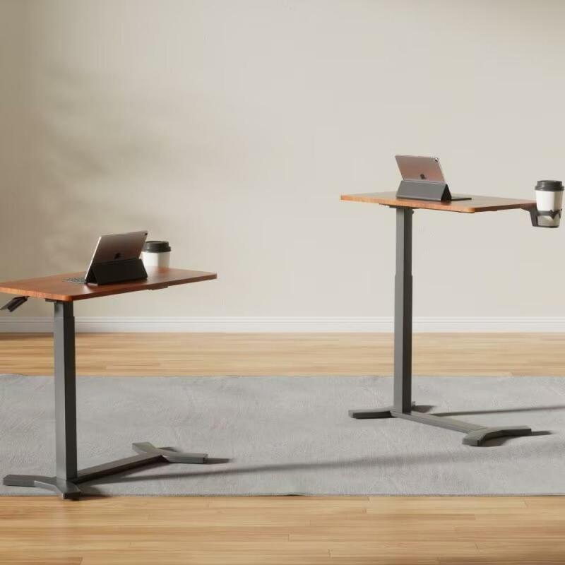 Meja sisi listrik atas meja tempat tidur dengan kastor tersembunyi, tinggi dapat disesuaikan seluruh bagian pemasangan cepat Laptop komputer kantor rumah T