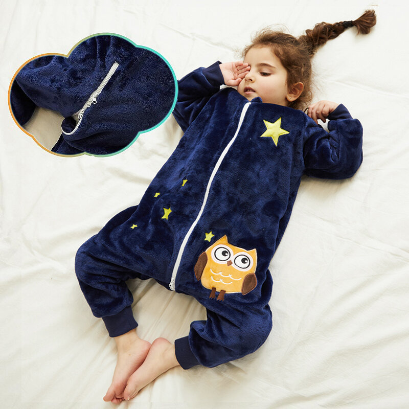 Od 1 do 6 lat zimowa flanelowa piżama dziecięca śpiwory śpiwory dla chłopców i dziewcząt wieloczęściowe kombinezony dla odzież domowa