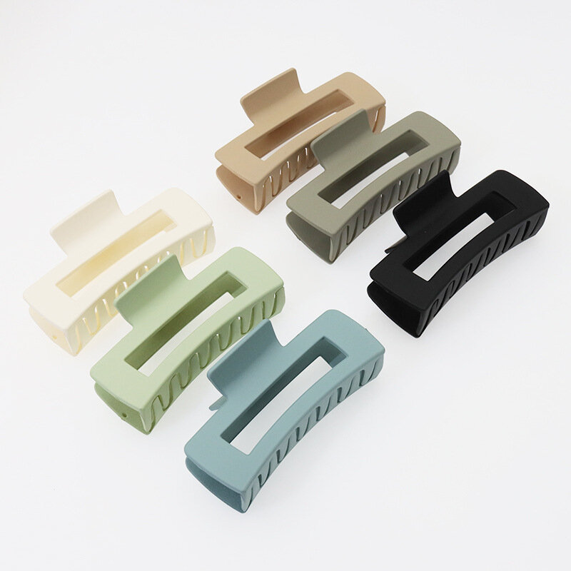 Large Frosted Square Grab Clip 10.5cm Hollow Back Head Hairpin Hair Accessories Simple Shark Clip Hair Grab