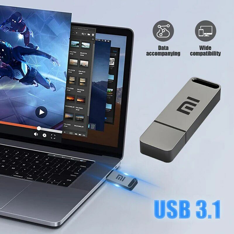 Xiaomi-Pen Drive USB 3.1 Original, Pen Drive de Transferência de Alta Velocidade, Grande Capacidade, Dispositivos de Armazenamento Impermeável para Computador, 1TB, 2TB