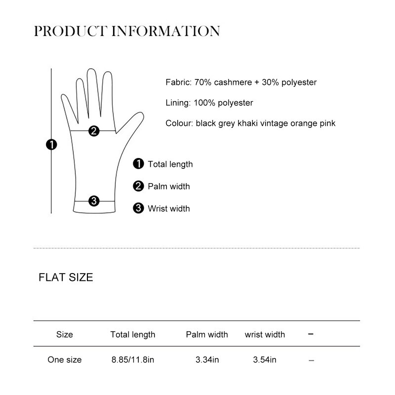 Women Winter Outdoor Warm Gloves Thick Touch Screen Flanged Wrist Ladies' Gloves Warm Windproof Full Finger Mittens