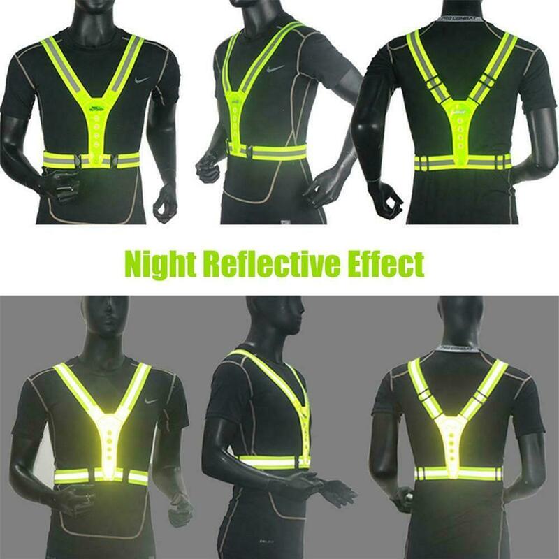 Resalte las correas reflectantes seguridad de trabajo nocturno correr ciclismo chaleco reflectante de seguridad de alta visibilidad