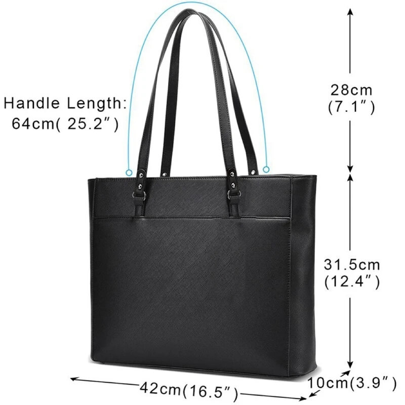 Business Bag For Women Office 15.6 Inch Waterproof Leather Briefcase Women Big Handbags Luxury Designer Fashion Brand Tote Bag