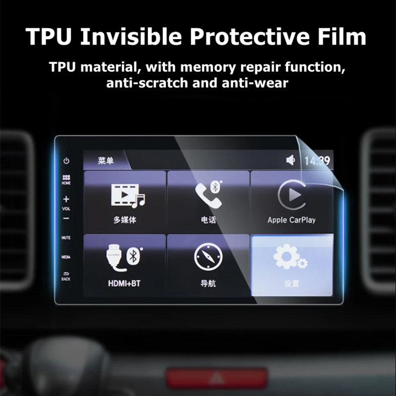 Voor Vw Id4 Id6 2020-2022 Auto Transparante TPU Navigatie Schermbeschermer Cover Volledige Set Gps Display Touchscreen Beschermende Film