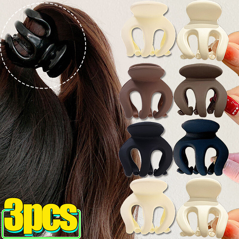 Small Hair Claw Solid Colors Fashion Simple Women's High Ponytail Fixator Mini Hair Grabbing Clips Hairside Headwear Accessories
