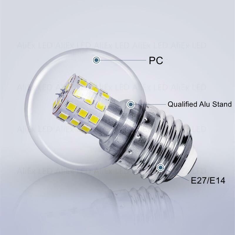 2 шт. светодиодный Светодиодные лампы E27, 220 В переменного тока, G45, 7 Вт, 9 Вт, 12 Вт
