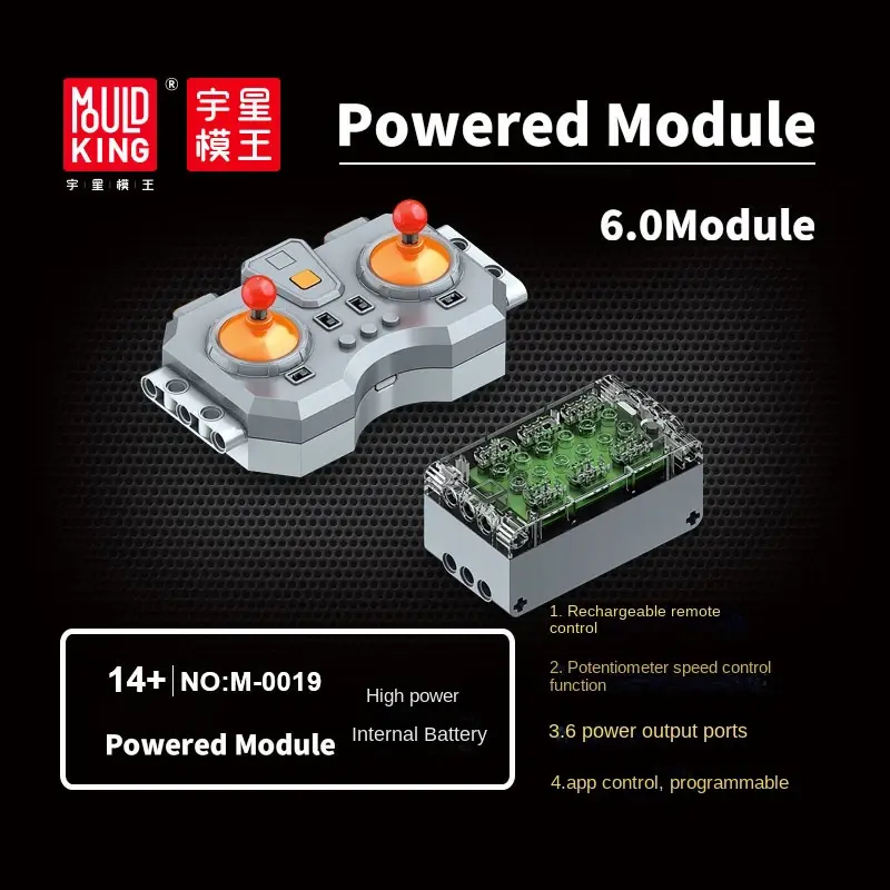 MOLD KING-Télécommande de moteur linéaire à 6 canaux, lithium aste, accessoire de dissolution, modification MOC pour legoeds