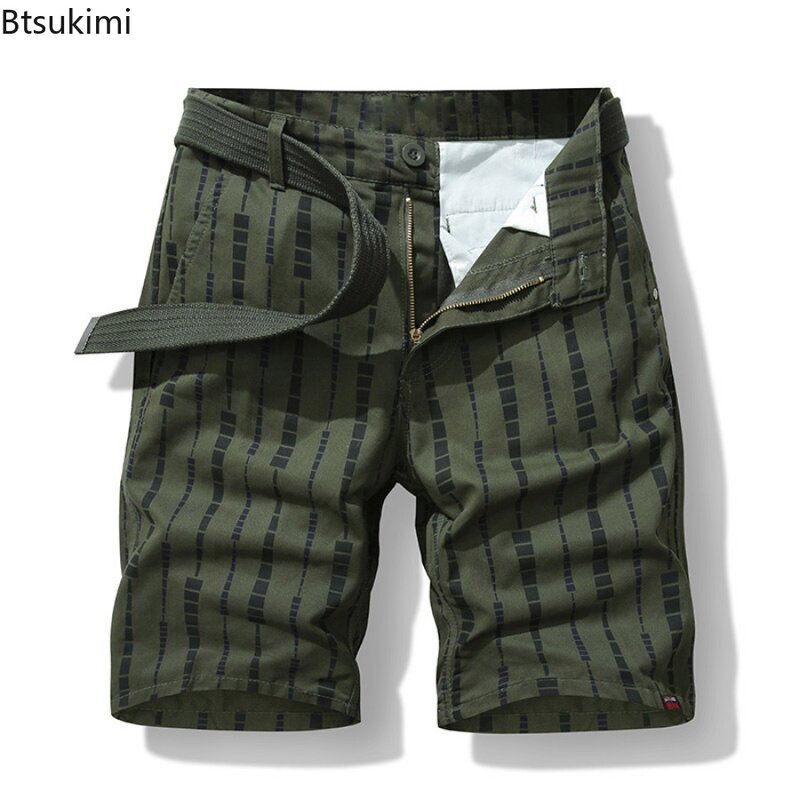 Summer New Men's Casual Shorts Classic Outdoor 100% Cotton Sport Short Pants Men Trendy Print Straight Trousers Versatile Shorts