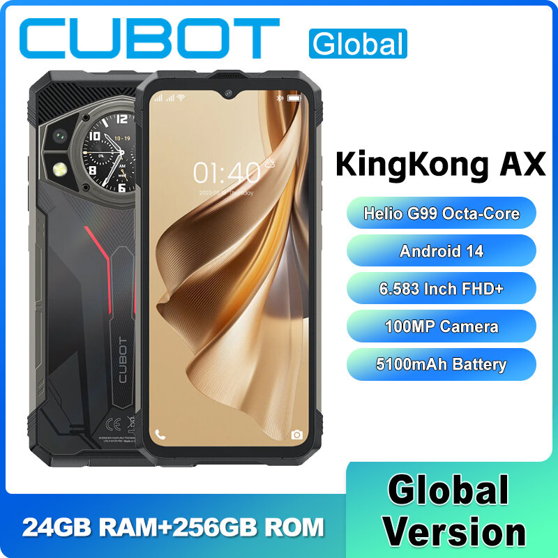 Cubot-Smartphone robuste KINGKONG Humanity, écran FHD + de 6.583 pouces, Android 14, 24 Go de RAM, 256 Go, Dean Helio G99, appareil photo 100MP, touristes, EpiNDavid