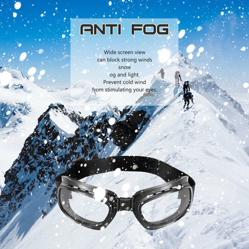Kacamata sepeda motor lipat, kaca mata antik tahan angin Ski, papan salju, balap, Off Road anti debu