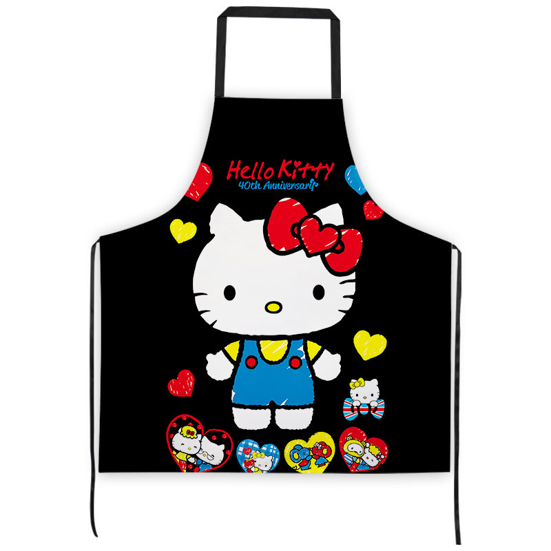 Sanrio Hello Kitty Avental para homens e mulheres, à prova de óleo, impermeável, cintura adulta Moda, avental de cozinha, café, cozinha, casa