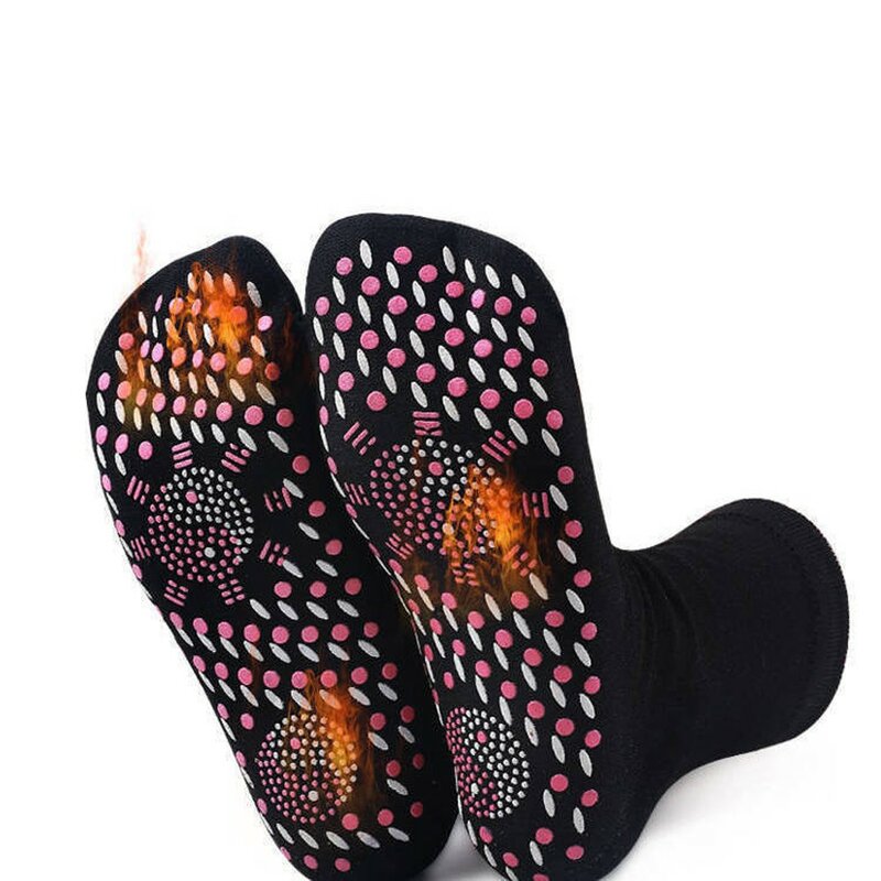 2ชิ้น/คู่ Tourmaline Magnetic ถุงเท้าความร้อนด้วยตนเอง Therapy Terapi MAGNET ปวด Relief ถุงเท้าผู้หญิงผู้ชายด้วยตนเองถุงเท้า