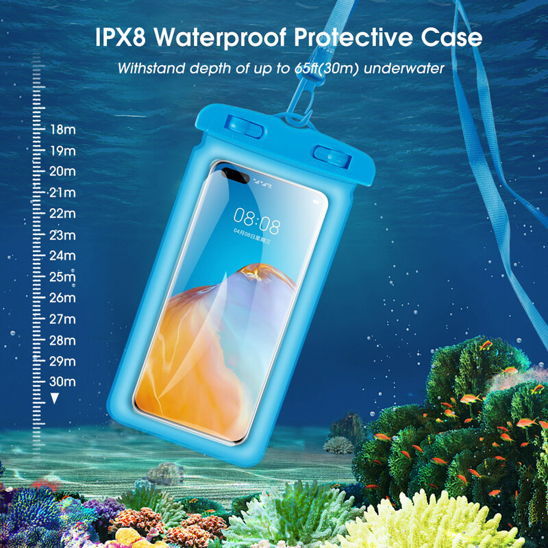 Floating Airbag Waterproof Swim Bag Phone Case For iPhone Samsung Xiaomi Huawei Cover