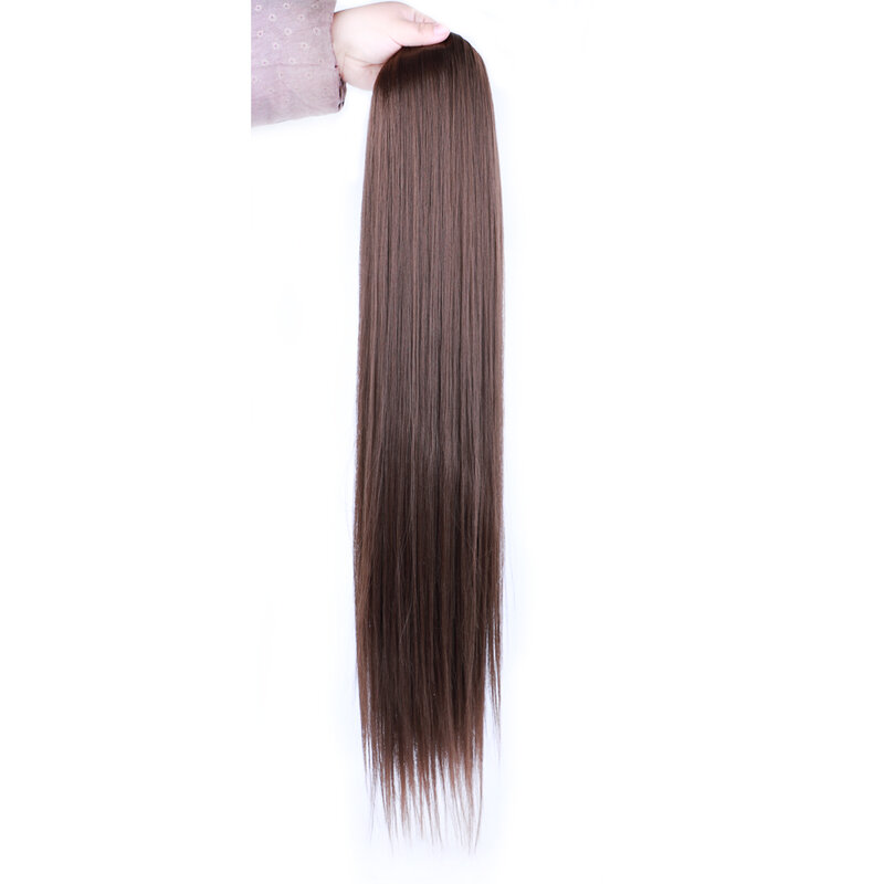Extensões retas do rabo de cavalo do cordão da fibra sintética para mulheres, extra longas, Futura, extensões do cabelo
