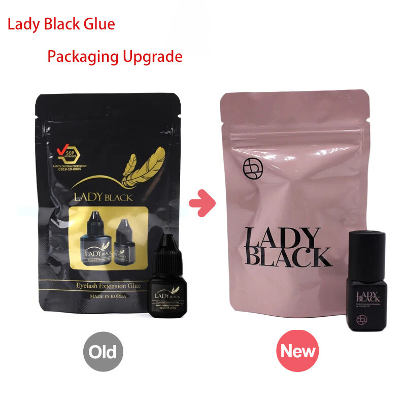 Korea Lady Black Eyelash Extension Glue, Secagem Rápida, Original, Adesivo Profissional de Lash Falso, Loja de Ferramentas de Maquiagem, 5ml, 1 Garrafa
