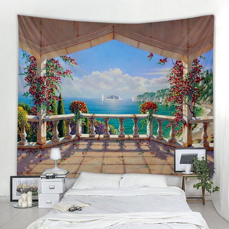 Beautiful landscape scenery tapestry Indian mandala tapestry Bohemian hippie tapestry Gypsies psychedelic Tapiz witchcraft tapes